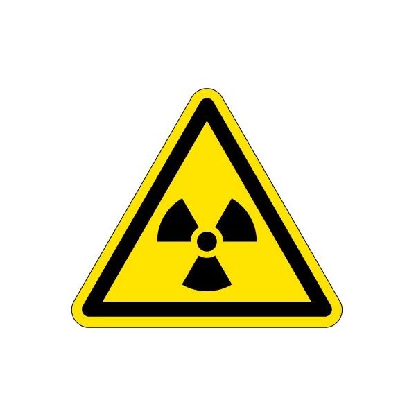 PL警告表示ラベル（ISO準拠）│放射から生じる危険:放射性物質/電離放射線│IE03│Mサイズ│シンボルマーク│72枚 IE03M-1（直送品）