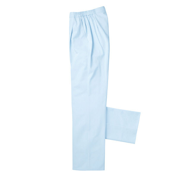 KAZEN レディススラックス 医療白衣 サックスブルー（水色） LL 163-21（直送品）