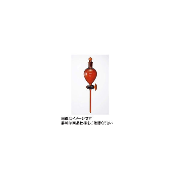 三商　三商　分液ロート　茶　球型　100ｍＬ　ガラスコック　82-4632　1個　（直送品）