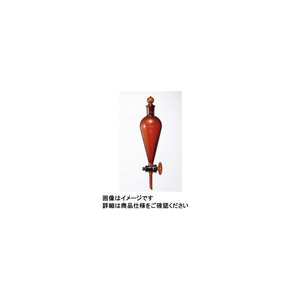三商　三商　分液ロート　茶　スキーブ型　500ｍＬ　ガラスコック　82-4655　1個　（直送品）