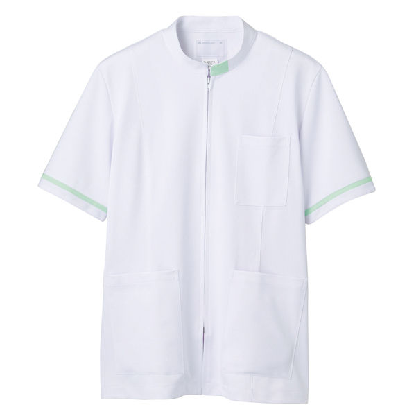 住商モンブラン ジャケット（メンズ・半袖） 医務衣 医療白衣 白/ミント LL 72-850（直送品）