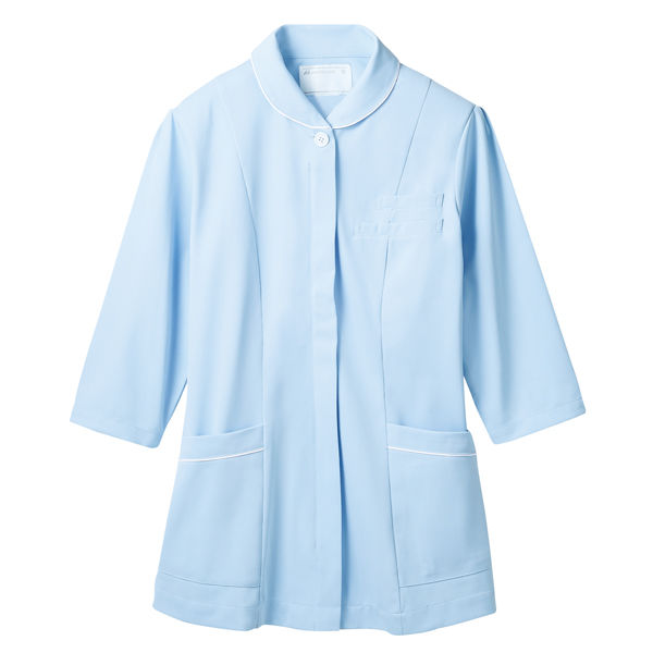 住商モンブラン ナースジャケット（7分袖） 医療白衣 レディス サックスブルー（水色）/白 M 73-1695（直送品）