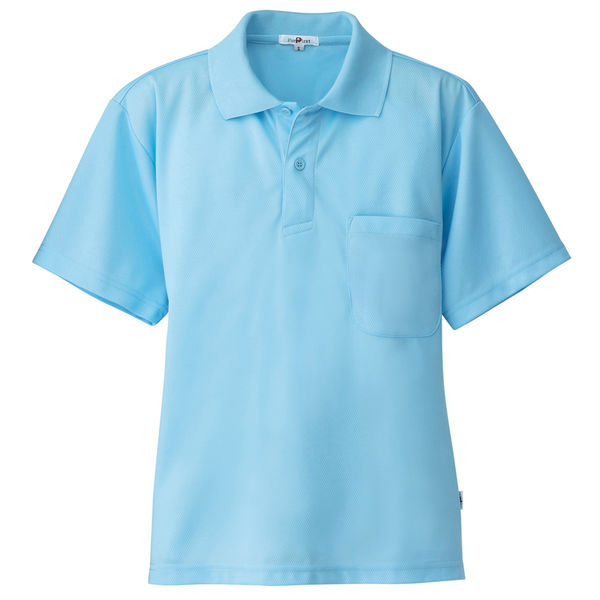 アイトス（AITOZ） 吸汗速乾（クールコンフォート）半袖ポロシャツ（男女兼用） サックス S 10579-007（直送品）