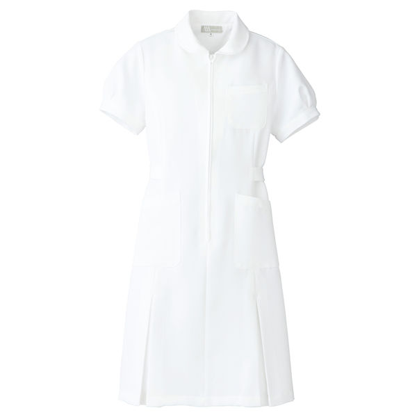 アイトス パフスリーブワンピース（女性用） 861337-001 ホワイト M 医療白衣（ナース服）（直送品）