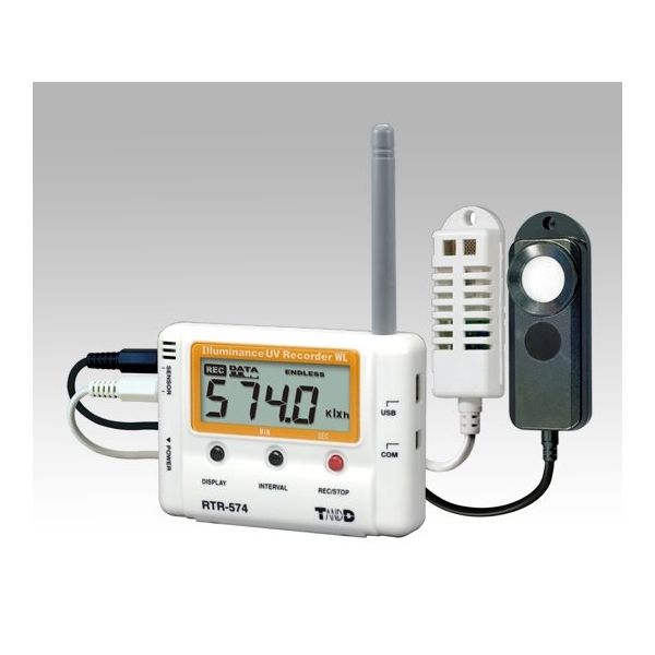 ティアンドデイ ワイヤレスデータロガー(子機)温度・湿度・照度・UV×各1ch RTR-574 1台(1個) 1-3529-01（直送品）