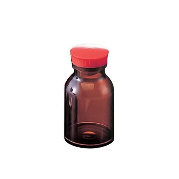 馬野化学容器 散薬瓶 500mL 茶褐色 キャップ赤 1本 0-1930-02（直送品）