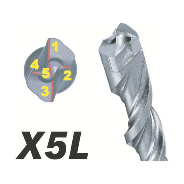 ボッシュ コンクリートドリル SDSプラスビットX5L 10.5×165 X5L105165 1本 416-6191（直送品）