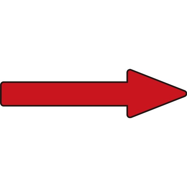 日本緑十字社 配管識別方向表示ステッカー 貼矢44 「→」 赤 10枚1組 193444 1セット（100枚：10枚×10組）（直送品）