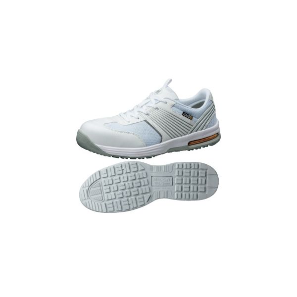 ミドリ安全 JSAA認定 耐滑 作業靴 プロスニーカー ISA801 静電 24.5cm ホワイト 2125043008 1足（直送品）