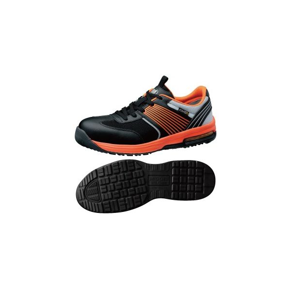 ミドリ安全 JSAA認定 耐滑 作業靴 プロスニーカー ISA801 静電 24.5cm オレンジ 2125043708 1足（直送品）