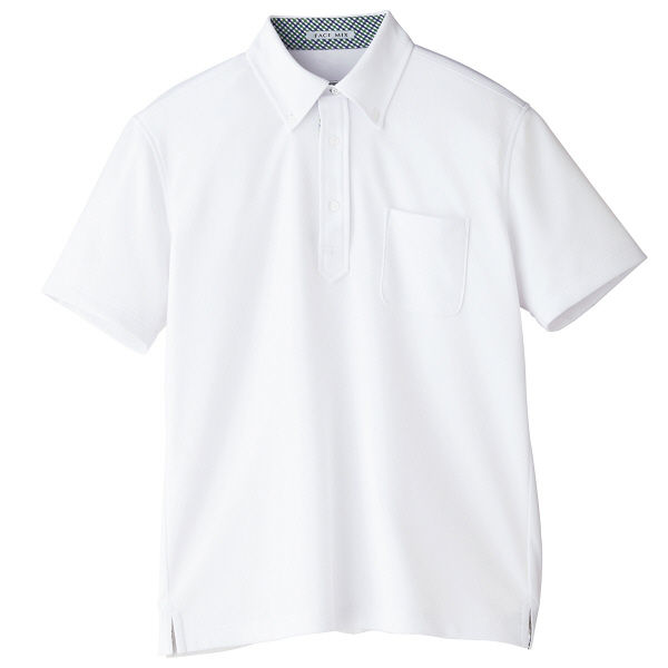ボンマックス メンズポロシャツ（チェック） ホワイト S FB5023M-15（直送品）