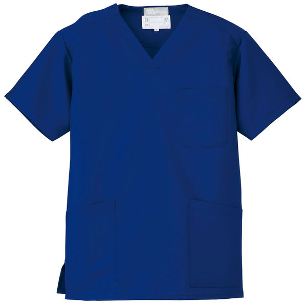 AITOZ（アイトス） スクラブ（男女兼用） 医療白衣 半袖 ブルー 6L 861400-006（直送品）