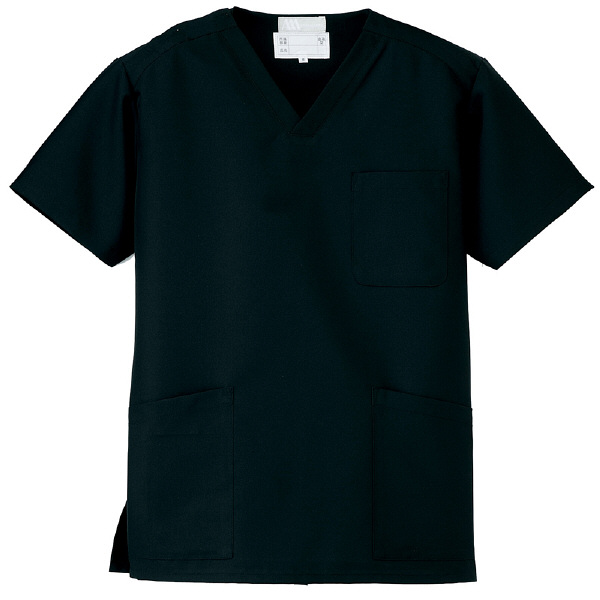 AITOZ（アイトス） スクラブ（男女兼用） 医療白衣 半袖 ブラック 6L 861400-010（直送品）
