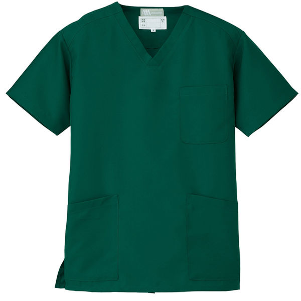 AITOZ（アイトス） スクラブ（男女兼用） 医療白衣 半袖 グリーン SS 861400-015（直送品）