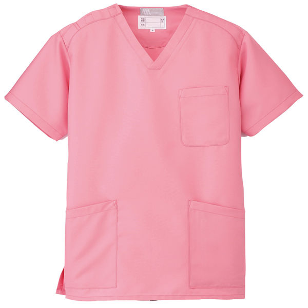 AITOZ（アイトス） スクラブ（男女兼用） 医療白衣 半袖 ピンク 5L 861400-060（直送品）