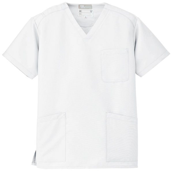 AITOZ（アイトス） スクラブ（男女兼用） 医療白衣 半袖 ホワイト 4L 861405-001（直送品）