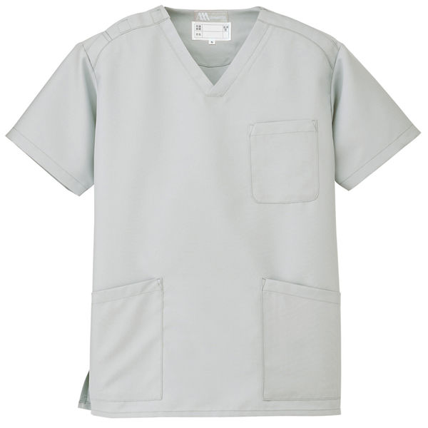 AITOZ（アイトス） スクラブ（男女兼用） 医療白衣 半袖 グレー LL 861405-004（直送品）