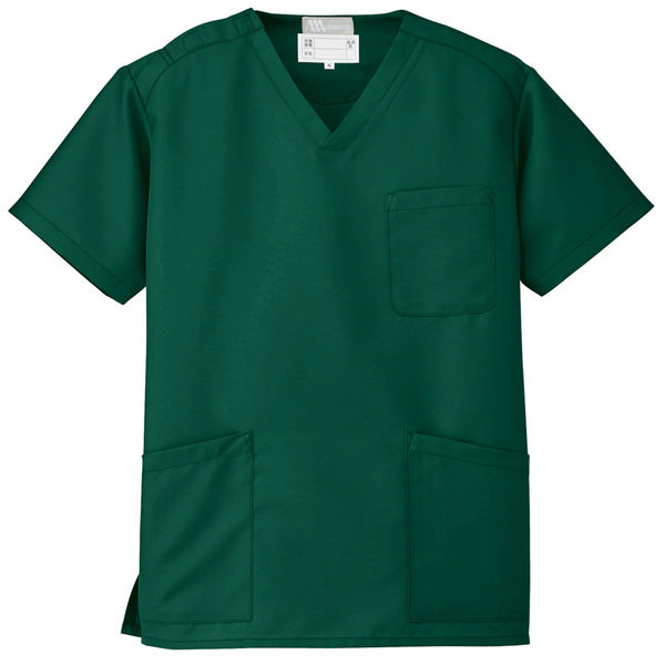 AITOZ（アイトス） スクラブ（男女兼用） 医療白衣 半袖 グリーン M 861405-005（直送品）