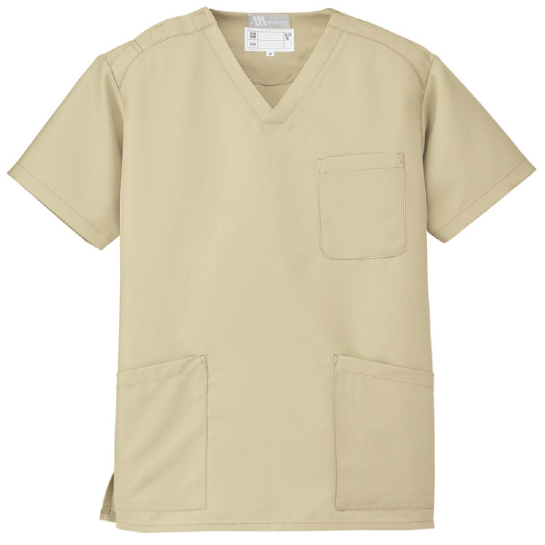 AITOZ（アイトス） スクラブ（男女兼用） 医療白衣 半袖 ライトベージュ SS 861405-012（直送品）