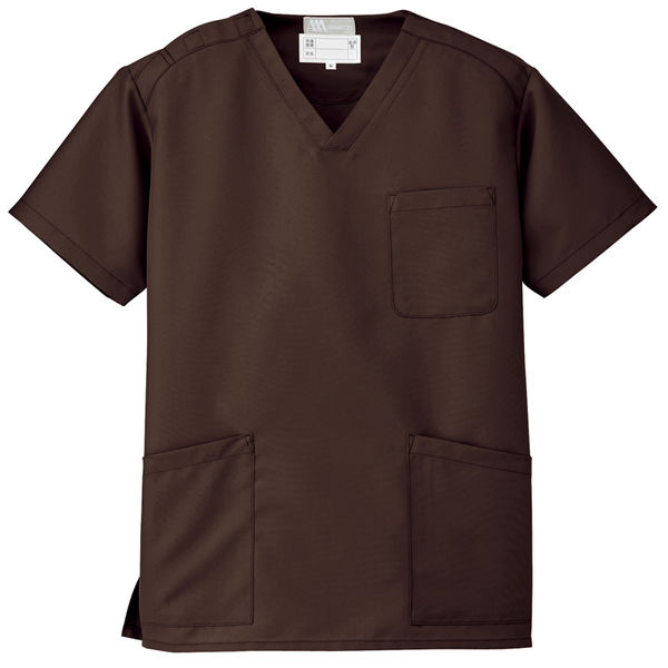AITOZ（アイトス） スクラブ（男女兼用） 医療白衣 半袖 ダークブラウン M 861405-022（直送品）