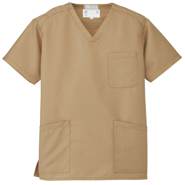 AITOZ（アイトス） スクラブ（男女兼用） 医療白衣 半袖 モカ L 861405-032（直送品）