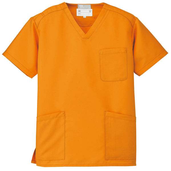 AITOZ（アイトス） スクラブ（男女兼用） 医療白衣 半袖 オレンジ 4L 861405-063（直送品）