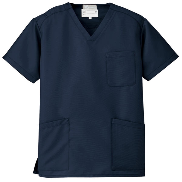 AITOZ（アイトス） スクラブ（男女兼用） 医療白衣 半袖 ダークネイビー LL 861405-088（直送品）