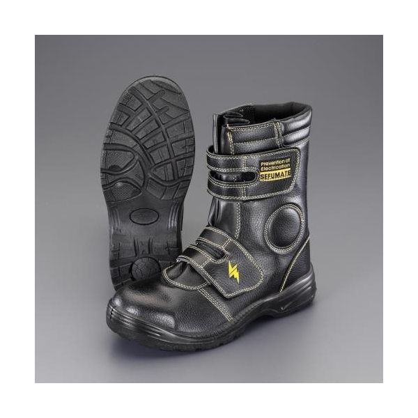 エスコ（esco） 28.0cm 静電安全靴（ロング/黒） 1足 EA998YH-28（直送品）