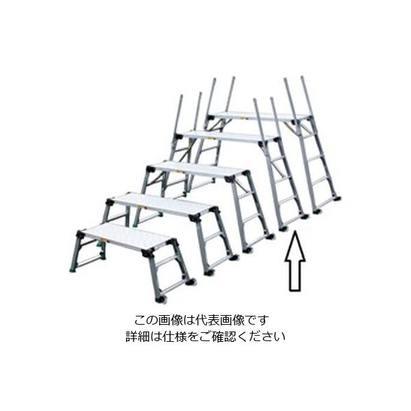 エスコ 120ー160cm 足場台(調整脚・キャスター付) EA905DF-4A 1台（直送品）