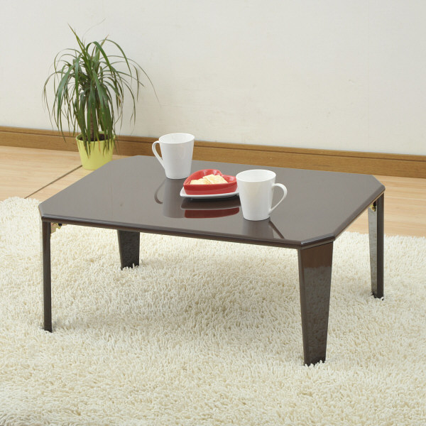 YAMAZEN（山善）　脚折れテーブル　ダークブラウン　幅750×奥行500×高さ325mm　1台　（直送品）