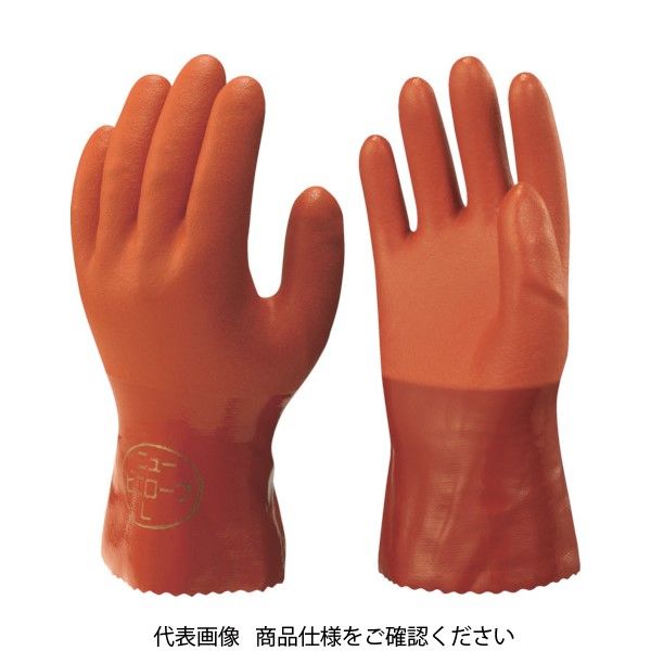 ショーワ 塩化ビニール手袋 まとめ買い 簡易包装ニュービニローブ(10双入) オレンジ LLサイズ NO610-LL10P 1袋(10双)（直送品）