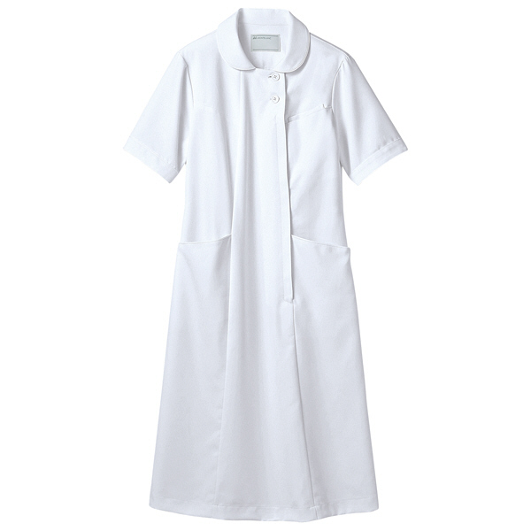 住商モンブラン ラウンドカラーワンピース ナースワンピース 医療白衣 半袖 ホワイト LL 73-1930（直送品）