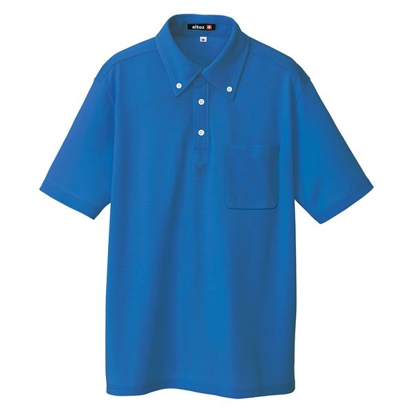 アイトス（AITOZ） 半袖ボタンダウンポロシャツ ロイヤルブルー M AZ-10599（直送品）