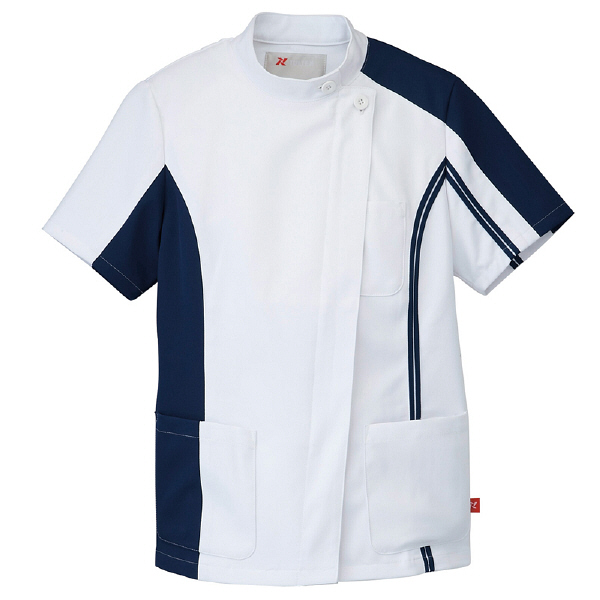 AITOZ（アイトス） レディースKCコート レディス医務衣 医療白衣 半袖 ネイビー L 862002-008（直送品）