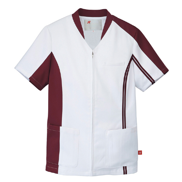 AITOZ（アイトス） レディースジャケット ナース服 医療白衣 半袖 ワイン M 862003-039（直送品）