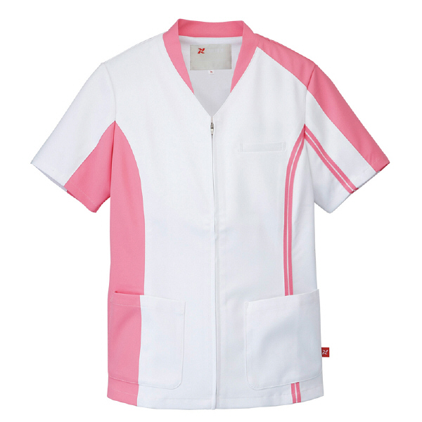 AITOZ（アイトス） レディースジャケット ナース服 医療白衣 半袖 ピンク L 862003-060（直送品）