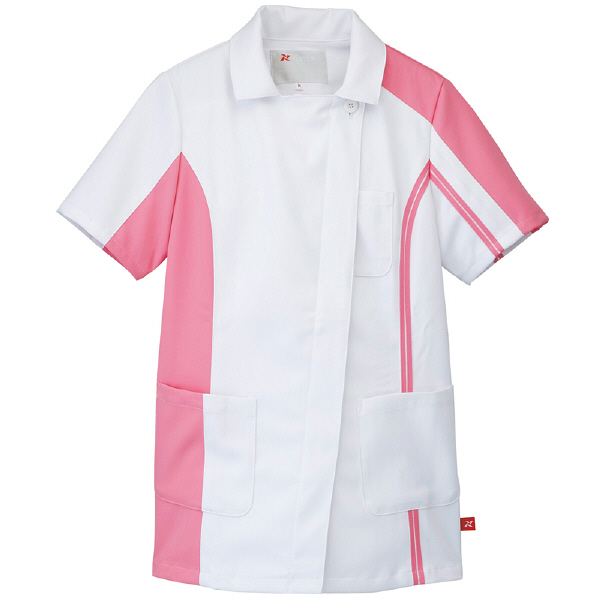 AITOZ（アイトス） チュニック（女性用） ナースジャケット 医療白衣 半袖 ピンク M 862005-060（直送品）
