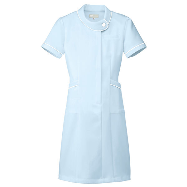 AITOZ（アイトス） ロールカラーワンピース（ナースワンピース） 医療白衣 半袖 サックス SS 861110-007（直送品）