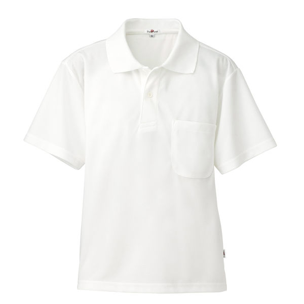 AITOZ（アイトス） 半袖ポロシャツ（男女兼用） 介護ユニフォーム ホワイト M AZ-10579-001（直送品）