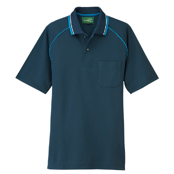 AITOZ（アイトス） 制電半袖ポロシャツ（男女兼用） 介護ユニフォーム アイアンブルー SS AZ-50005-076（直送品）