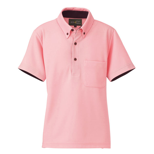 AITOZ（アイトス） 制電半袖ポロシャツ（男女兼用） 介護ユニフォーム ピンク 5L AZ-50006-060（直送品）