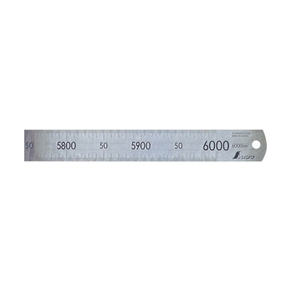 シンワ測定 シンワ 直尺ステン 6m 14109 1本 408-3296（直送品）