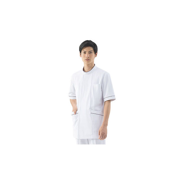 住商モンブラン ジャケット（メンズ・半袖） 医務衣 医療白衣 白/ネイビー M 72-1218 1枚（直送品）
