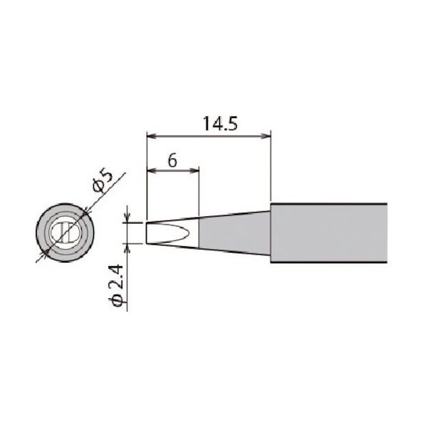 太洋電機産業 グット 交換こて先 D型 PX-28RT-2.4D 1本 249-3819（直送品）