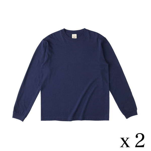 TRUSS オーガニックコットンロングスリーブTシャツ　サイズS　5.3oz　パープルネイビー　1セット（2着入）（直送品）