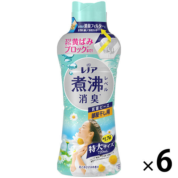 レノア 超消臭 抗菌ビーズ 部屋干し 花とおひさまの香り 本体 特大 720ｍL 1箱（6個入） 抗菌 P＆G 【リニューアル】