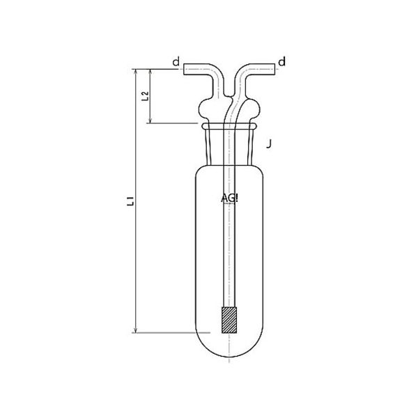 旭製作所 ガス洗浄瓶 円筒形 50mL Φ8 4120-50 1個 64-9048-71（直送品）