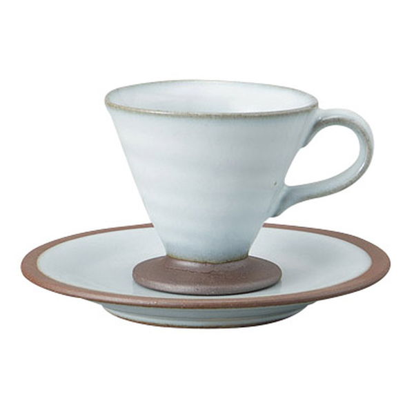 みやび街道 カップ＆ソーサー 乳白高台コーヒー碗皿 (2個入) mkd-77715323（直送品）