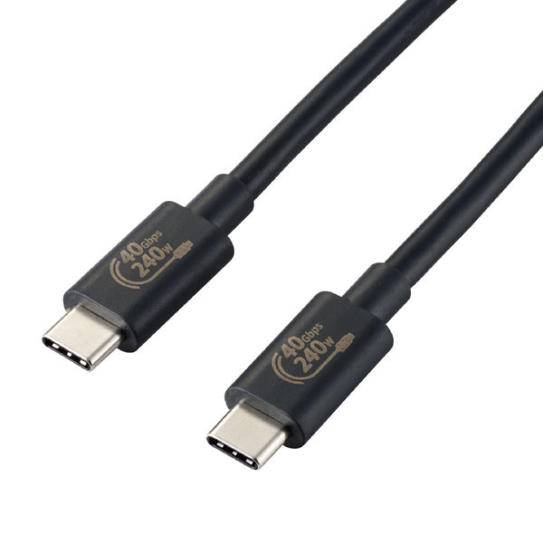 Type-Cケーブル USB C-C PD対応 240W USB4 1m 黒 USB4-CCPE10NBK エレコム 1本