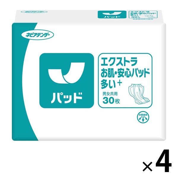 王子ネピア株式会社 ネピアテンダーエクストラお肌・安心パッド 多い+（プラス） 48530 1箱（120枚：30枚入×4パック）